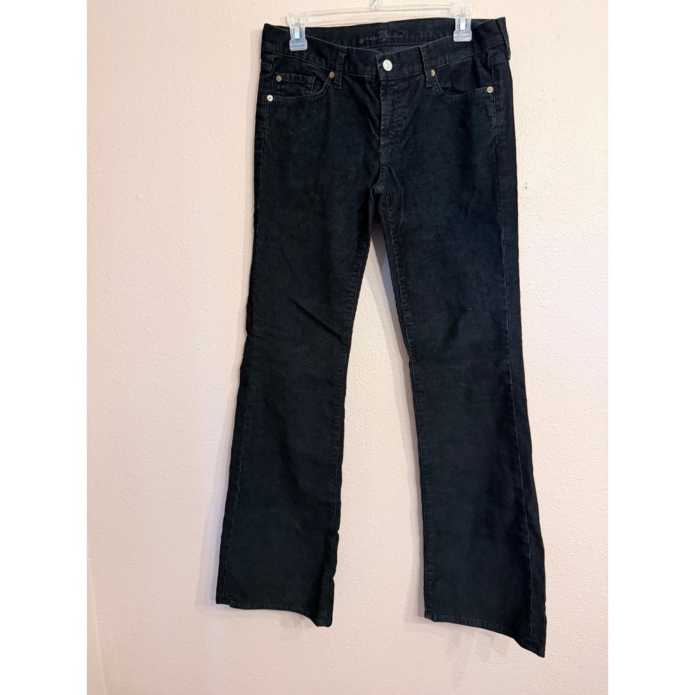 7 For All Mankind Black Corduroy Bootcut Pants Womens 31 U076083U-083U USA Made
